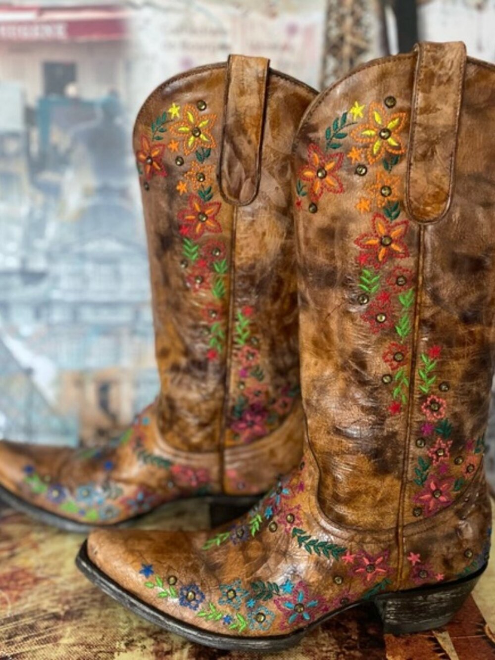 Old Gringo Sozey Swarovski Studded Brass Leather Boots Women's 7B NEW IN BOX - Picture 3 of 11